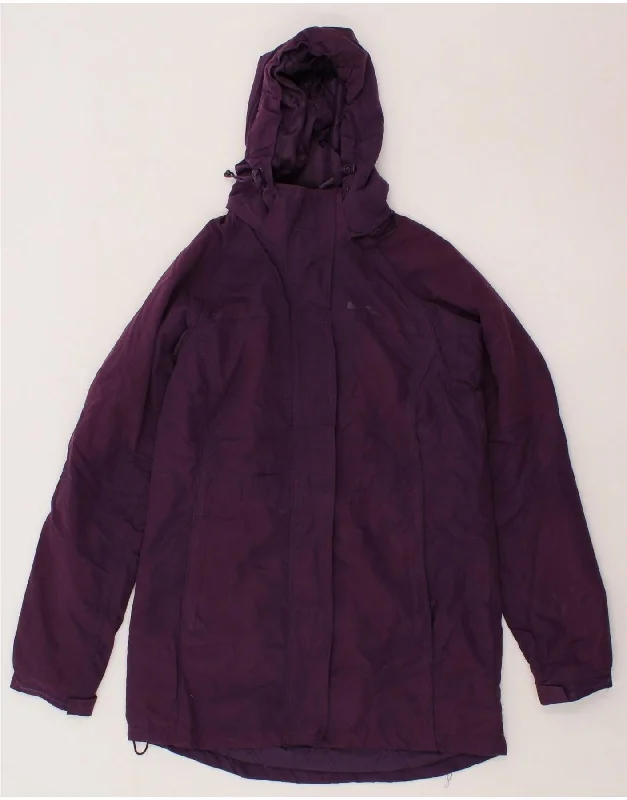 MOUNTAIN WAREHOUSE Womens Hooded Windbreaker Coat UK 8 Small Purple Softshell Outdoor Jacket