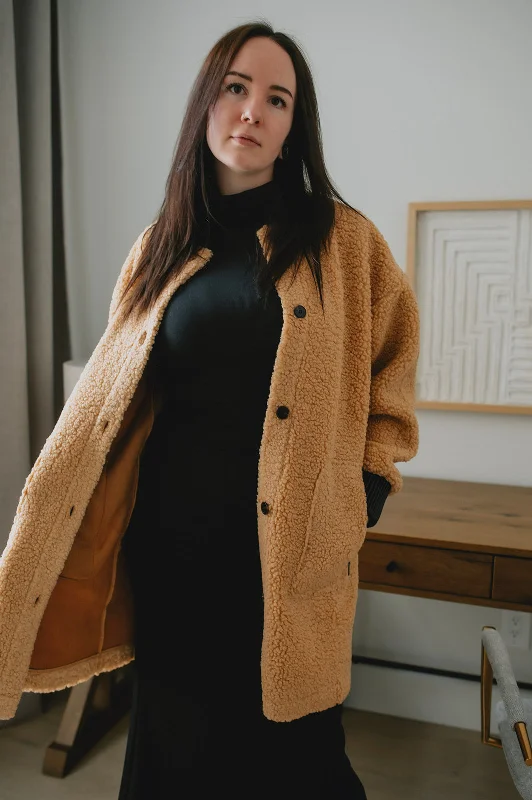 The Not From Around Sherpa Coat Modern Asymmetric Coat