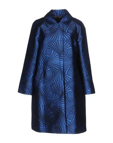 Alberta Ferretti Women Coat Blue 12 UK Bold Color Block Coat