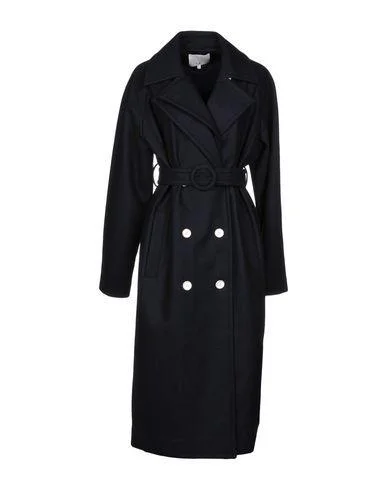 Tibi Women Coat Dark blue L INT Cropped Moto Jacket