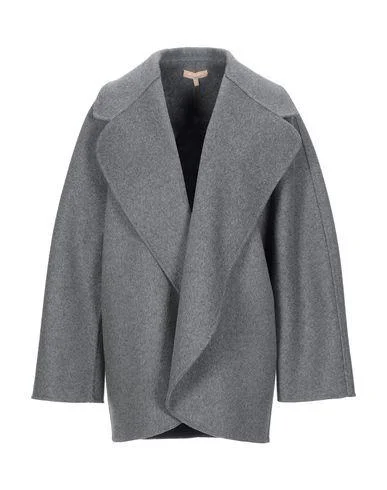 Michael Kors Collection Women Coat Grey M INT Collared Pea Coat