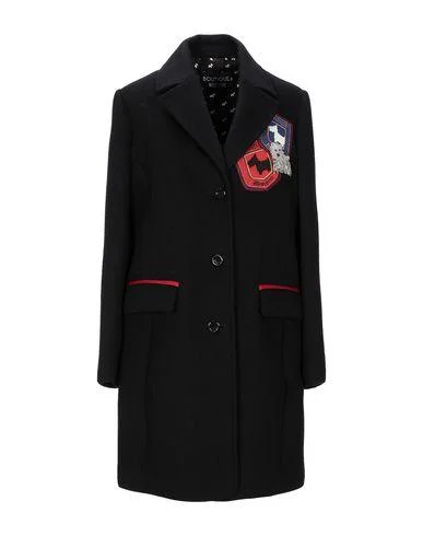 Boutique Moschino Women Coat Black 12 UK Pastel Wool Peacoat