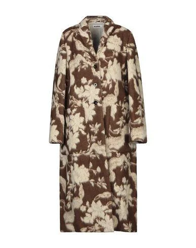 Jil Sander Women Coat Brown 8 UK Plaid Checkered Coat