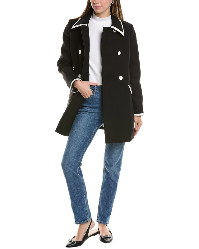 alice + olivia Yulissa Coat Ruched Sleeve Blazer