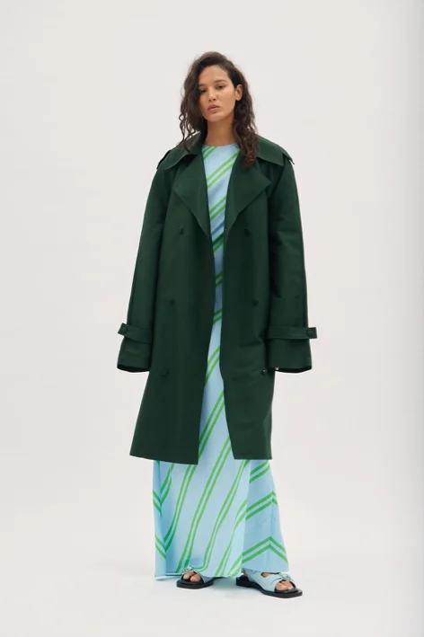 Gary Bigeni - Pearl Coat Deep Green Luxury Cashmere Wrap