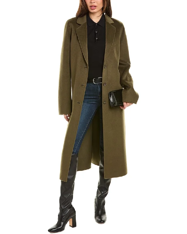 Jason Wu Single-Breasted Long Wool & Cashmere-Blend Coat Classic Riding Jacket