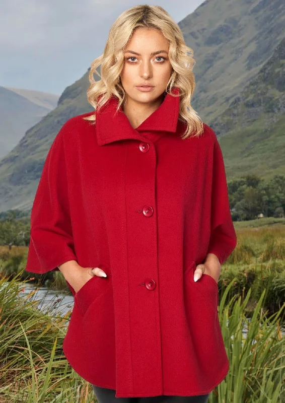 Jimmy Hourihan Red Hip Length Coat Minimalist Wool Duster