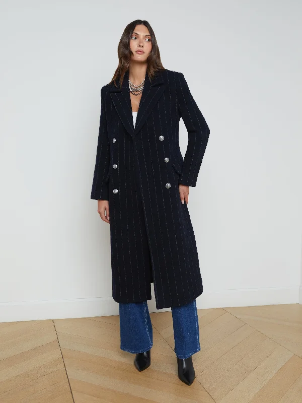 Olina Coat Buttoned Peplum Coat