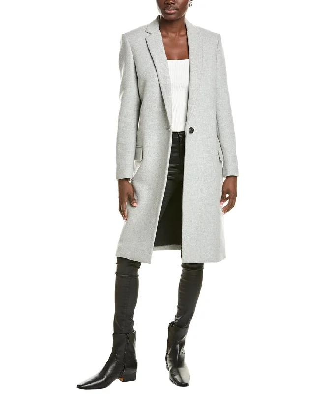 rag & bone Ava Wool-Blend Coat Long Hooded Anorak