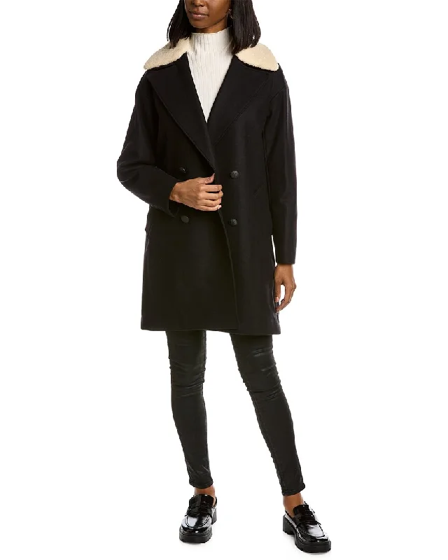 rag & bone Mina Cocoon Wool-Blend Coat Stretchy Active Jacket