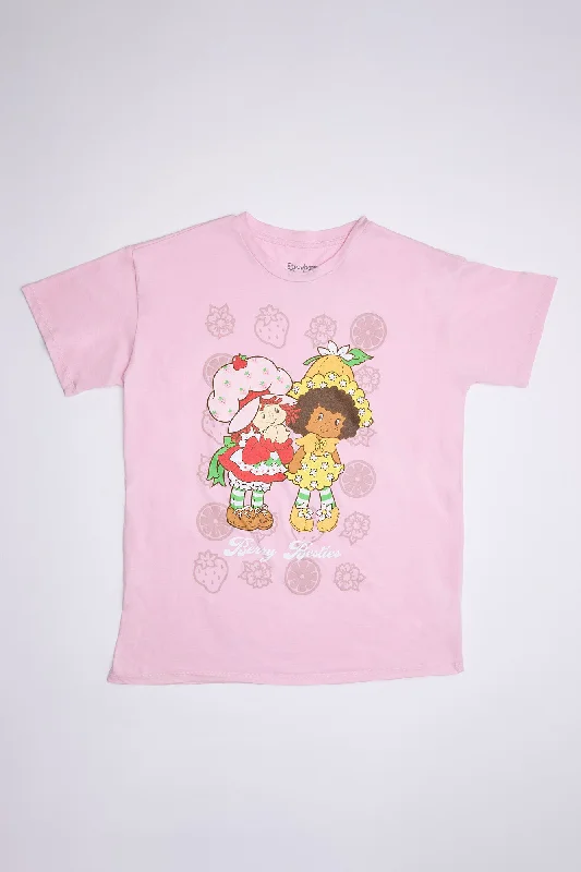 Strawberry Shortcake Best Friends Graphic Relaxed Tee Striped Floral Plaid