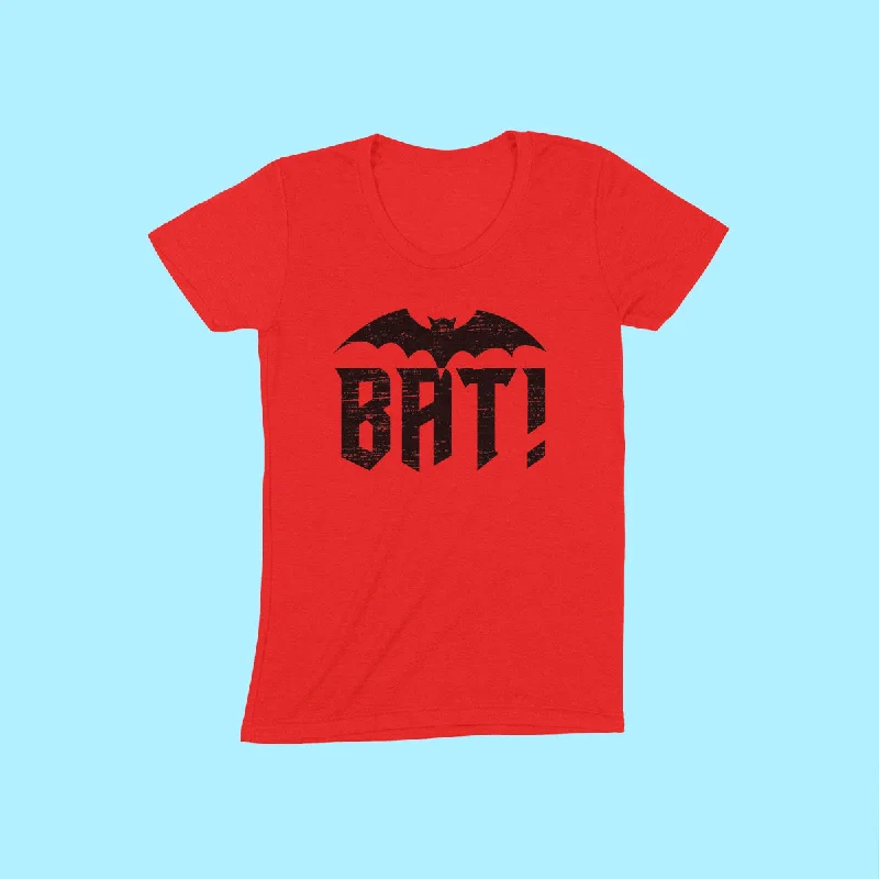 BAT! Women/Junior Fitted T-Shirt Notch Collar Peter Pan Collar Cowl Neck