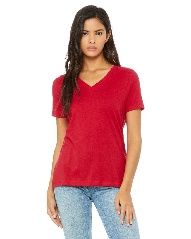 Bella+Canvas Ladies Missy V-Neck T-Shirt | Red Elasticated Padded Insulated