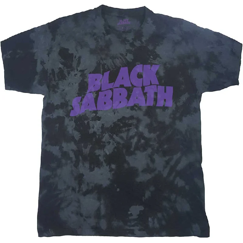 BLACK SABBATH Attractive T-Shirt, Wavy Logo Knit Fabric Woven Fabric Fleece Fabric