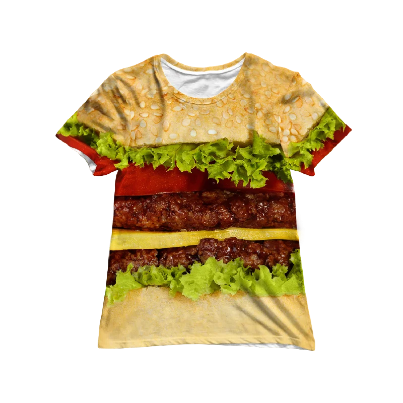 Burger Women's Tee Welt Pockets Slit Pockets Flap Pockets