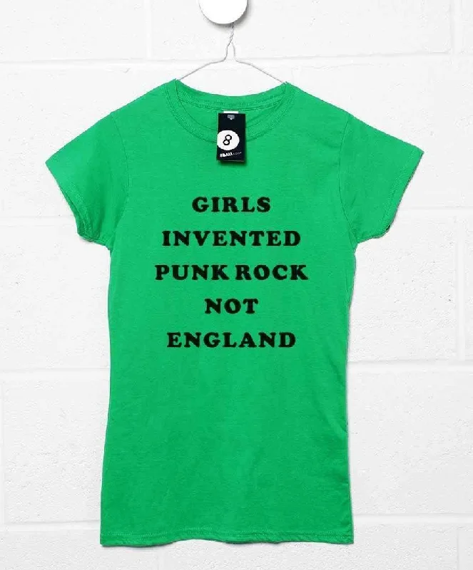 Girls Invented Punk Rock Not England Womens Style T-Shirt Iron Safe Non-Iron Wrinkle Free