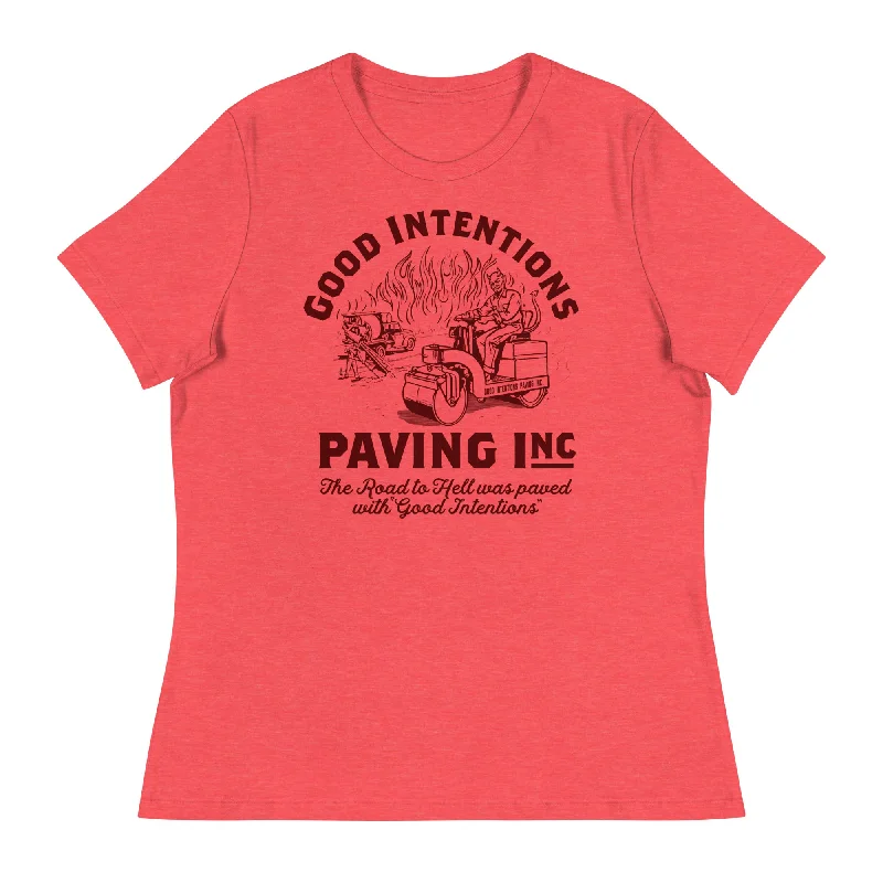 Good Intentions Paving Company Women's Relaxed T-Shirt Graphic T-Shirt Round Neck Polyester