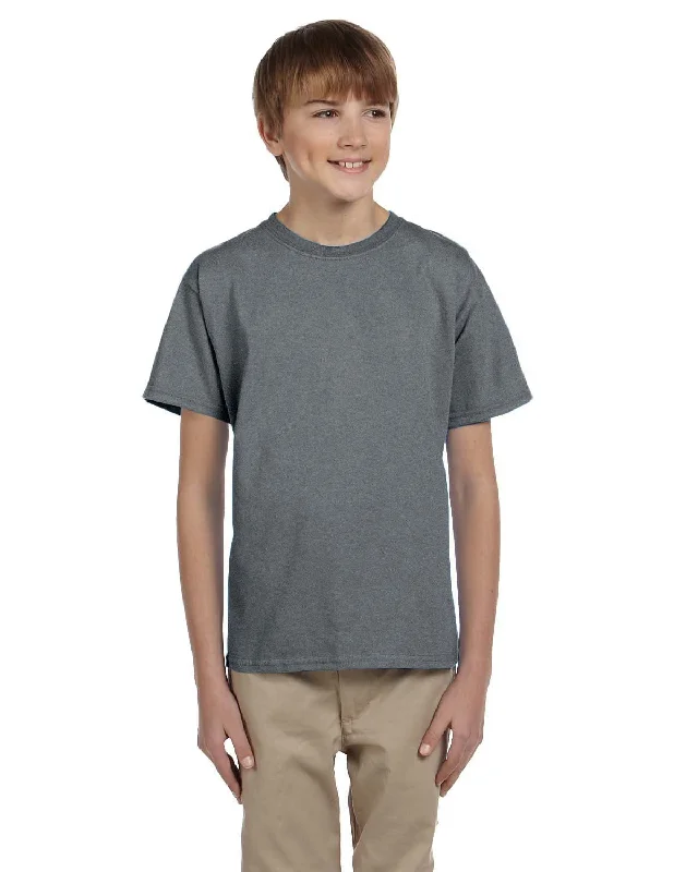 Hanes Youth Heavyweight 50/50 T-Shirts | Oxford Gray Seamless Knitted Crochet