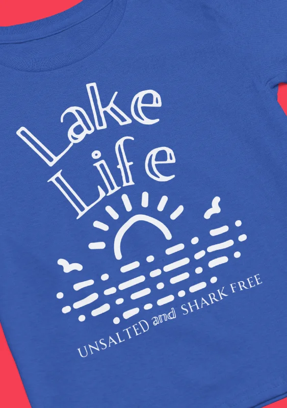 Lake Life Unsalted and Shark Free | Southern Charm T-Shirt | Sarcastic Graphic | Gift Idea |  Unisex - Men and Women Tee | Funny T-Shirt Casual Formal Business