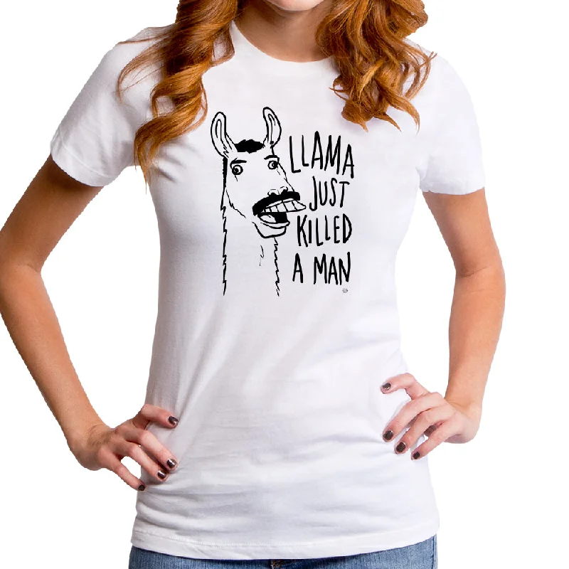 Llama Just Killed a Man Women's T-Shirt Satin Blend Silk Blend Wool Blend