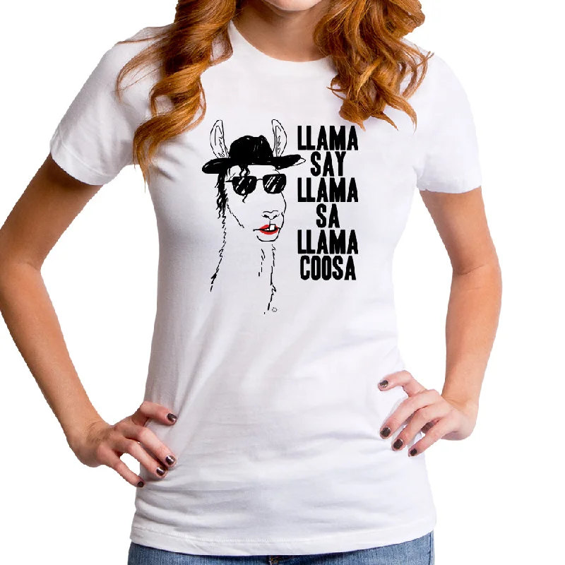 Llama Say Women's T-Shirt Fitted T-Shirt Seamless Stretchy