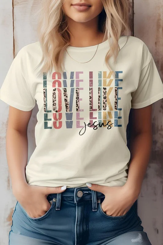 Love Like Jesus, Christian Graphic Tee Handmade Hand-knitted Hand-woven