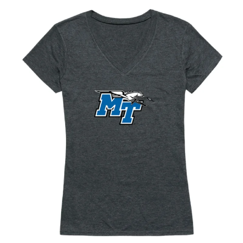 Middle Tennessee State University Blue Raiders Womens Cinder T-Shirt Chenille Blend Fleece Blend Nylon Blend