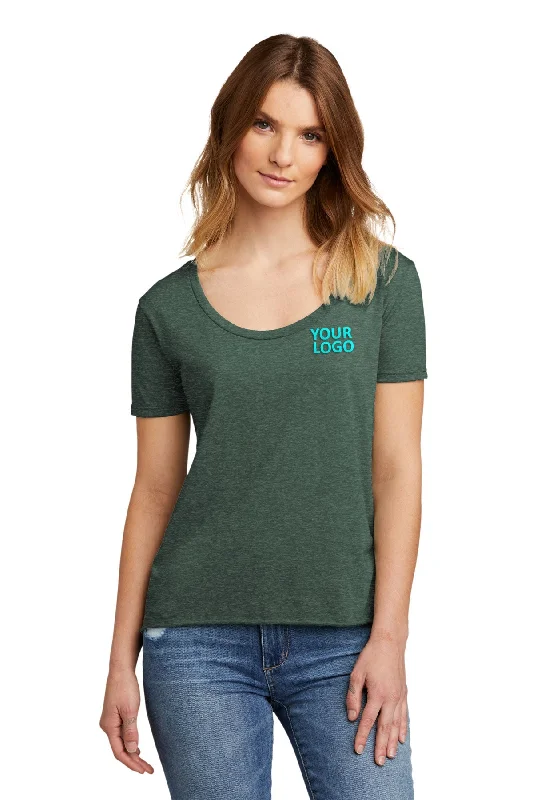 Next Level Women's Festival Scoop Neck Branded T-Shirts, Royal Pine Spandex Blend Rayon Blend Denim Blend