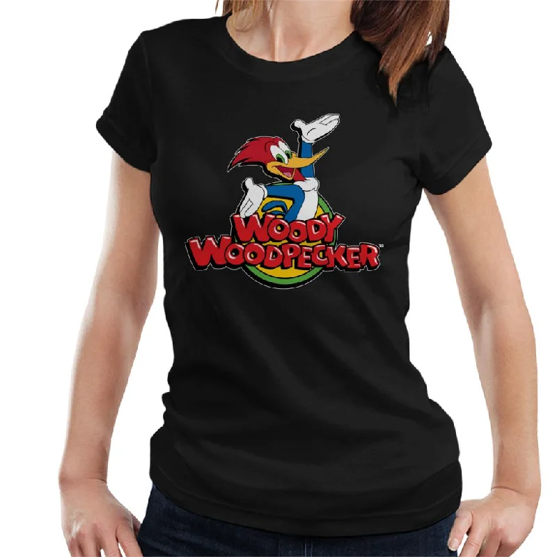 Woody Woodpecker Classic Logo Women's T-Shirt Rayon Velvet Corduroy