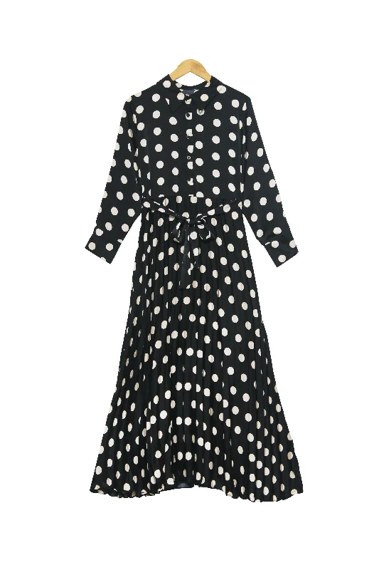 POLKA DOT PLEATED DRESS BD349 Tunics Custom made