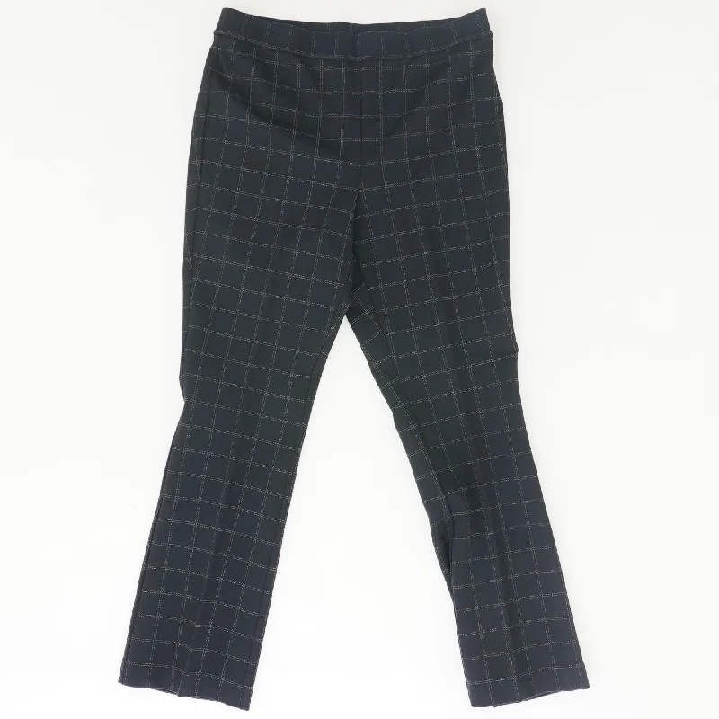 Black Check Dress Pants Tunics Seasonal trendy