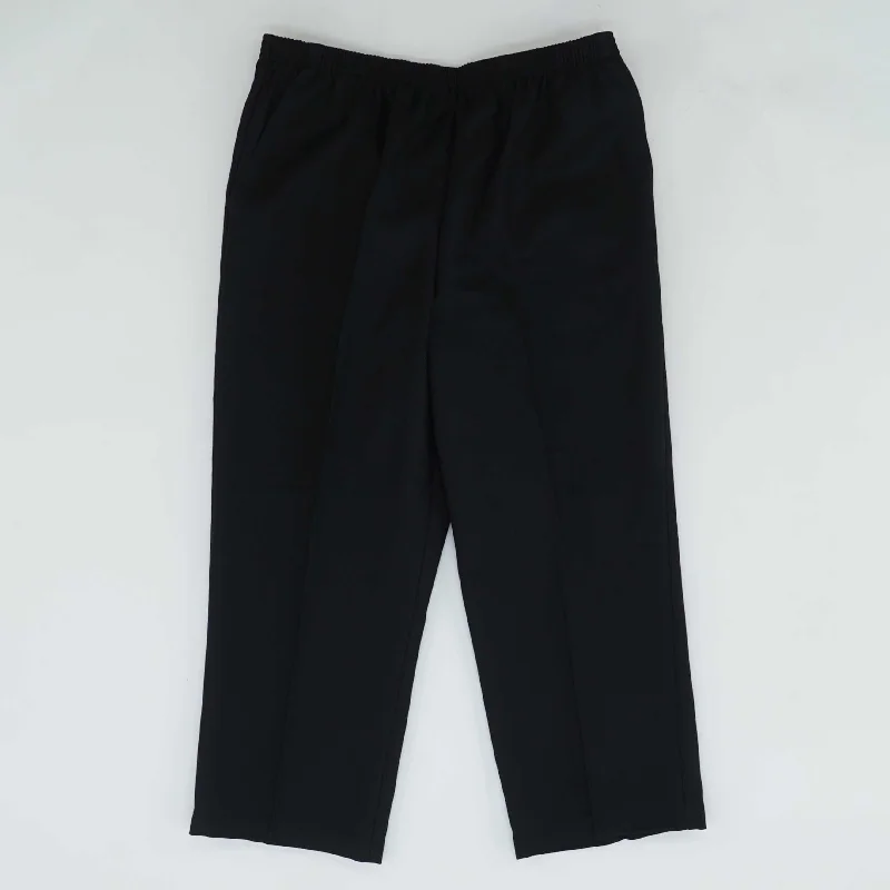 Black Solid Dress Pants Tunics Summer linen