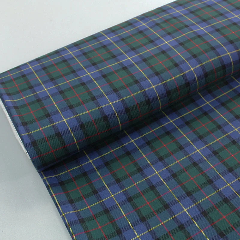 Dressmaking Tartan - Natty Check - Green and Blue Turtleneck Neckline Stylish