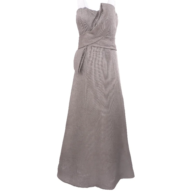 Metallic Gray Sleeveless Formal Dress Tunics Fashionable chic