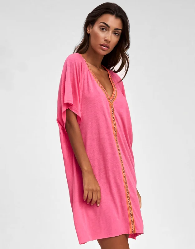 Mini Pima Abaya Dress - Hot Pink Tunics Stylish modern