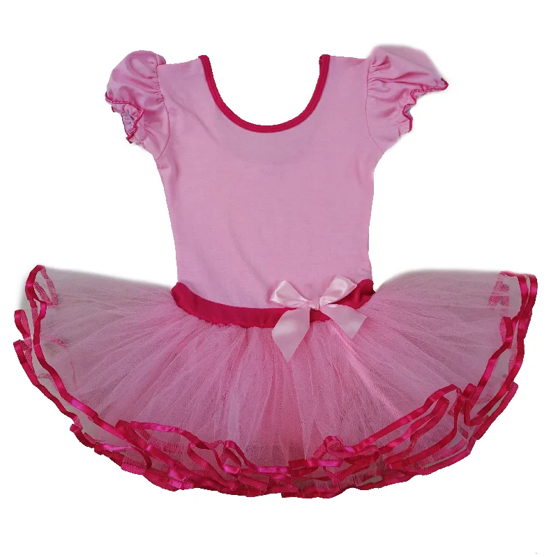 Pink & Hot Pink Short-Sleeve Ballet Dress Tunics Bestseller popular