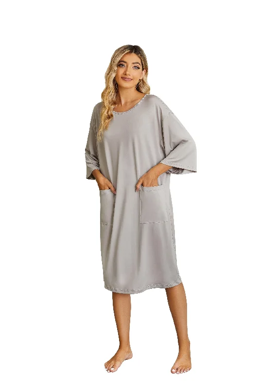 RH Womens Loose Dress Pullover Sleep Shirts Nightshirt Sleepwear Pajama Side Pocket RHW4053 Tunics Fashionable trendy